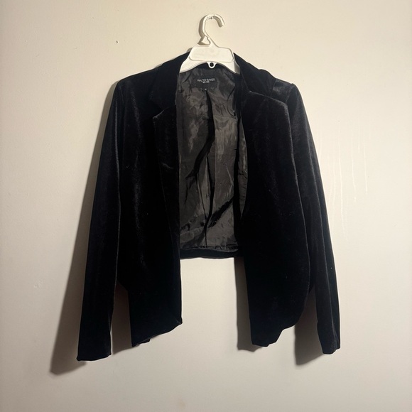 Walter Baker Seth Black Velvet High Low Open Front Blazer Medium - Picture 2 of 4
